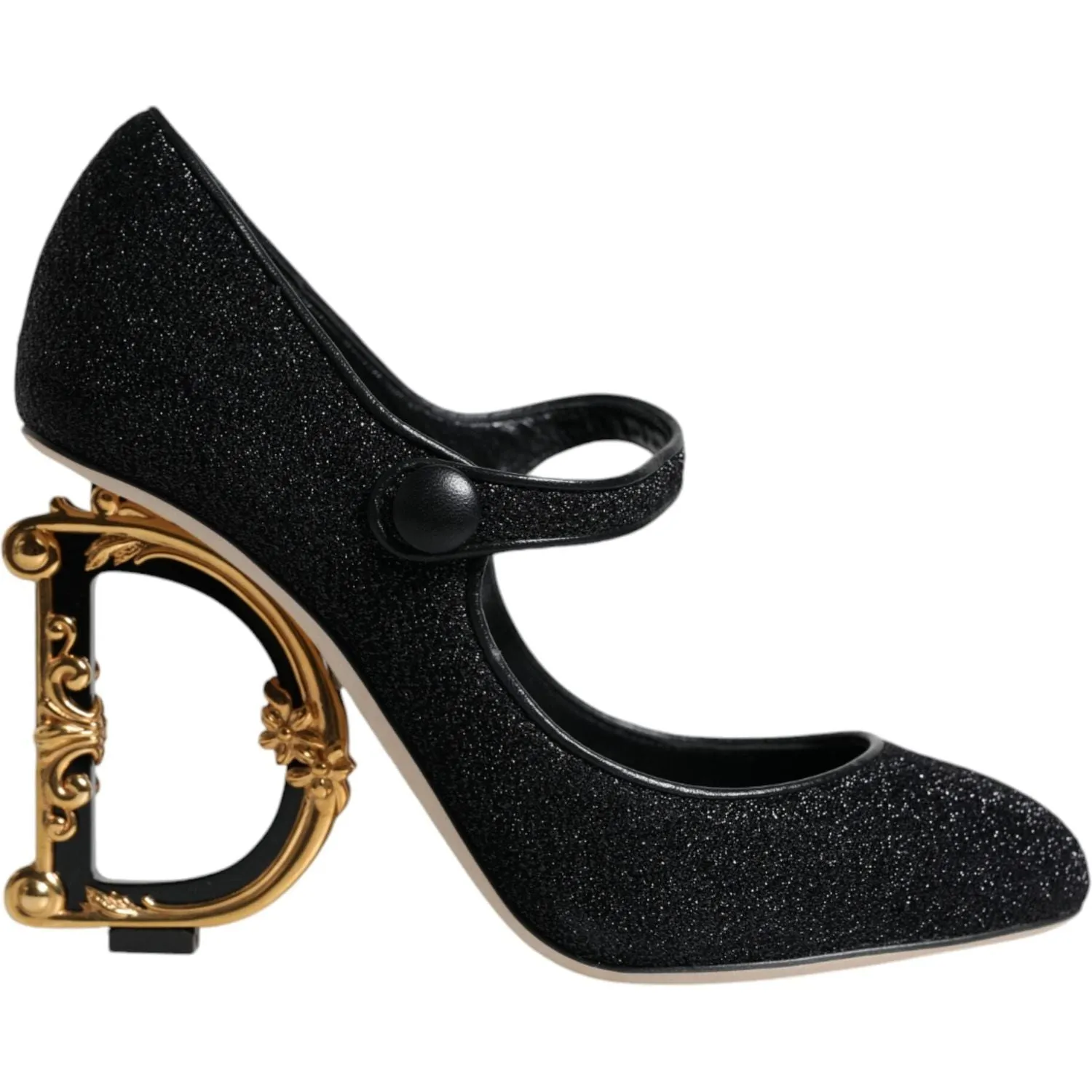 Dolce & Gabbana Black Suede Mary Jane Heel Sandals Shoes