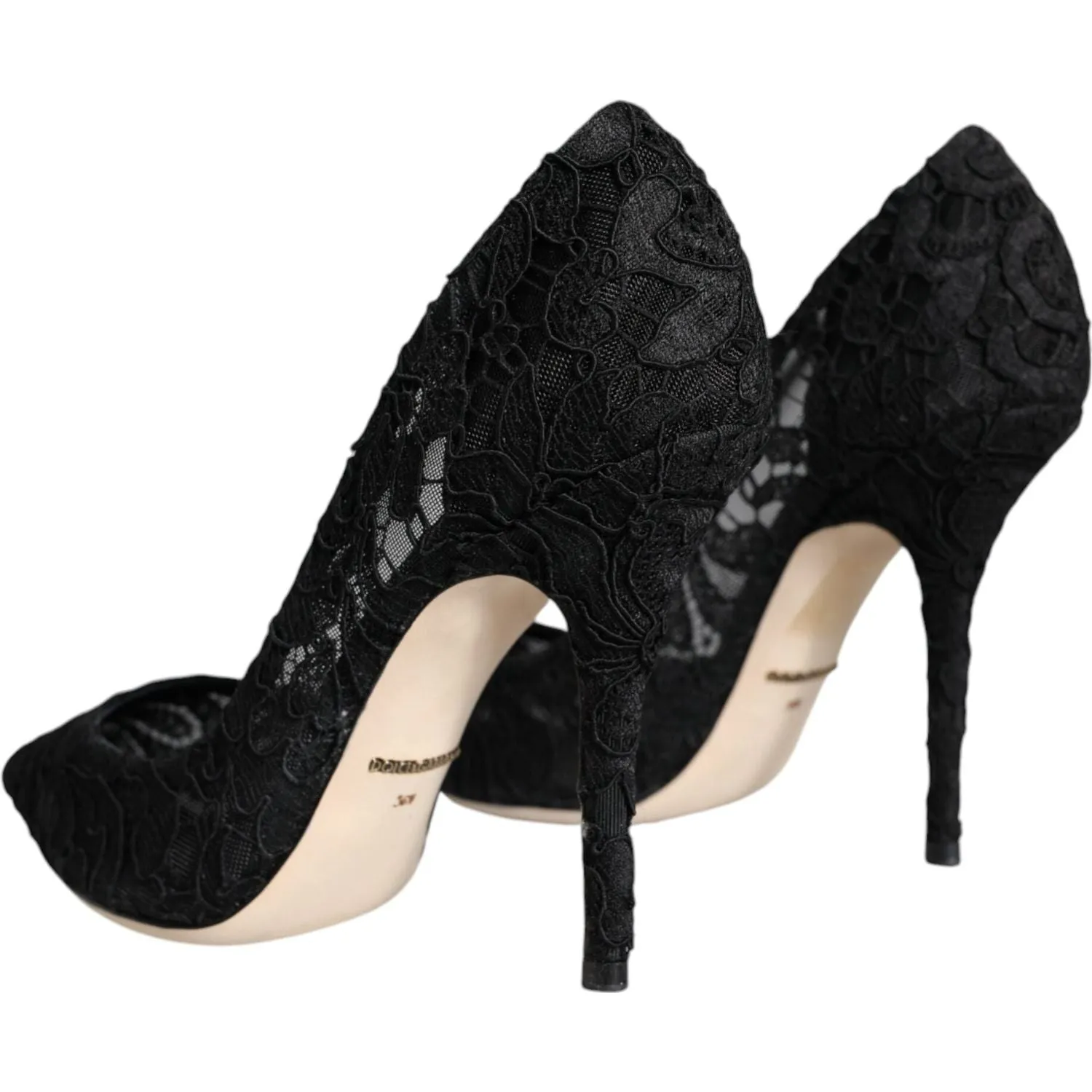 Dolce & Gabbana Black Taormina Lace Bellucci Pumps Shoes