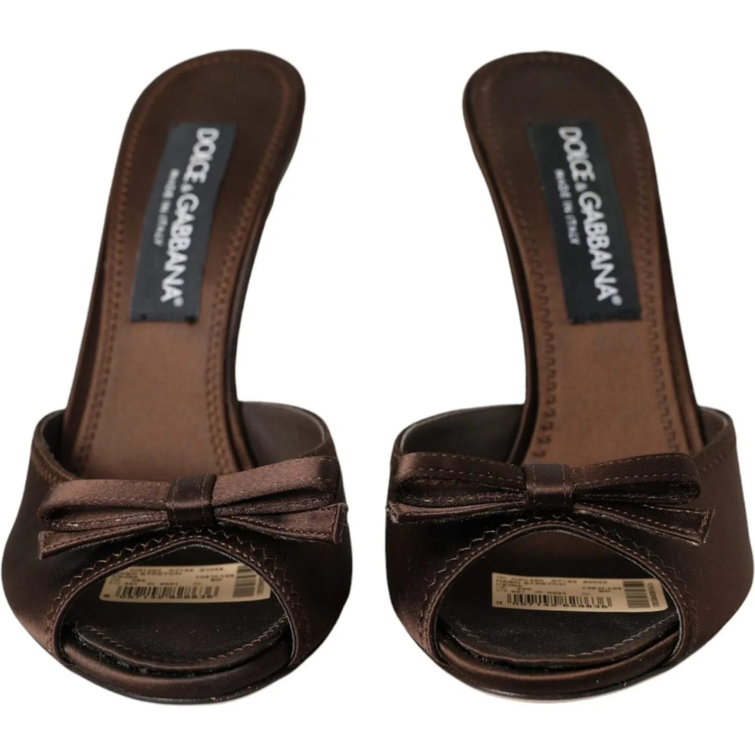 Dolce & Gabbana Brown Suede Leather Slides Heels Sandals Shoes