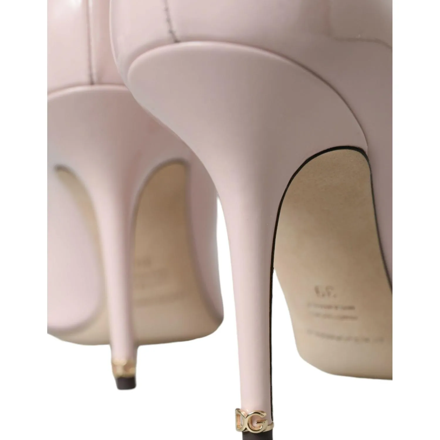 Dolce & Gabbana Light Pink Leather Bellucci Heels Pumps Shoes