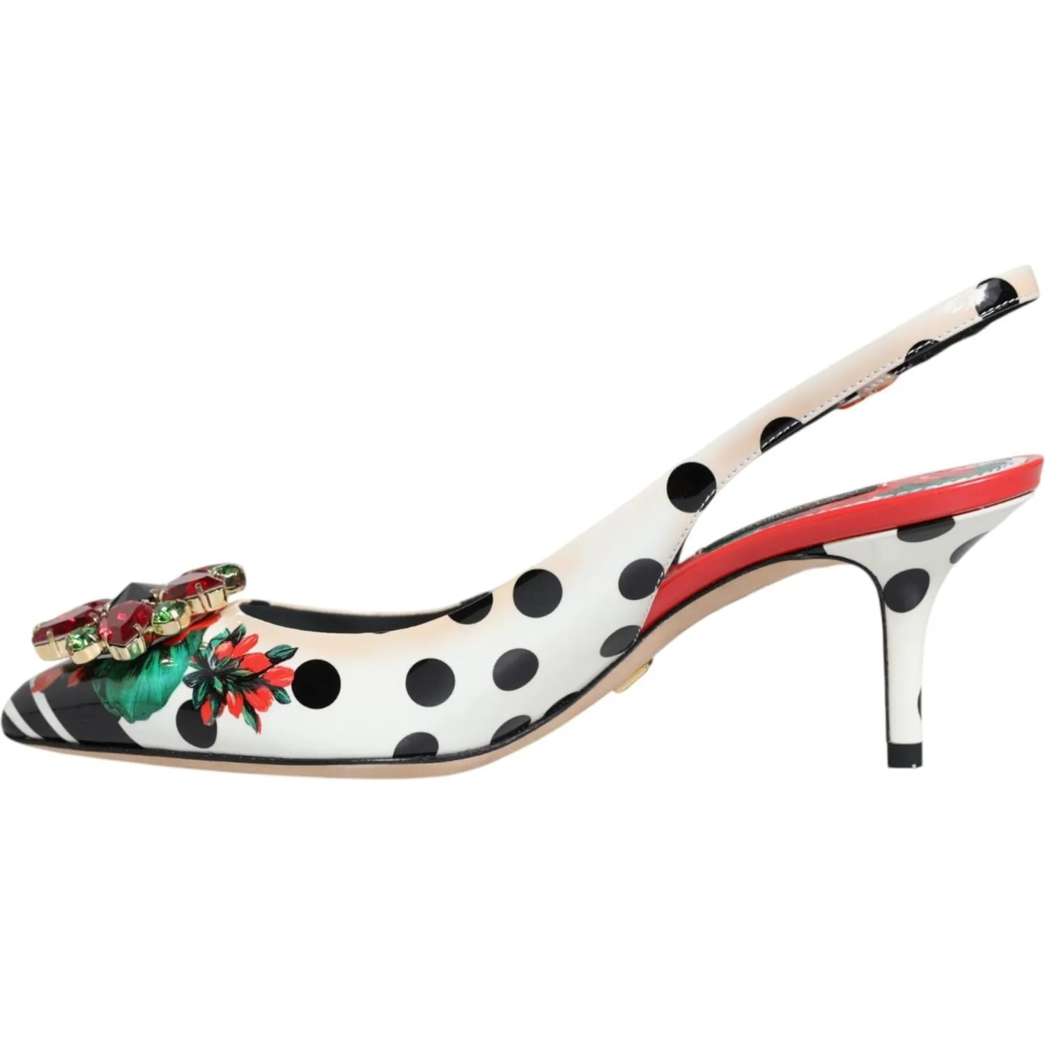 Dolce & Gabbana Multicolor Crystal Heels Slingback Shoes