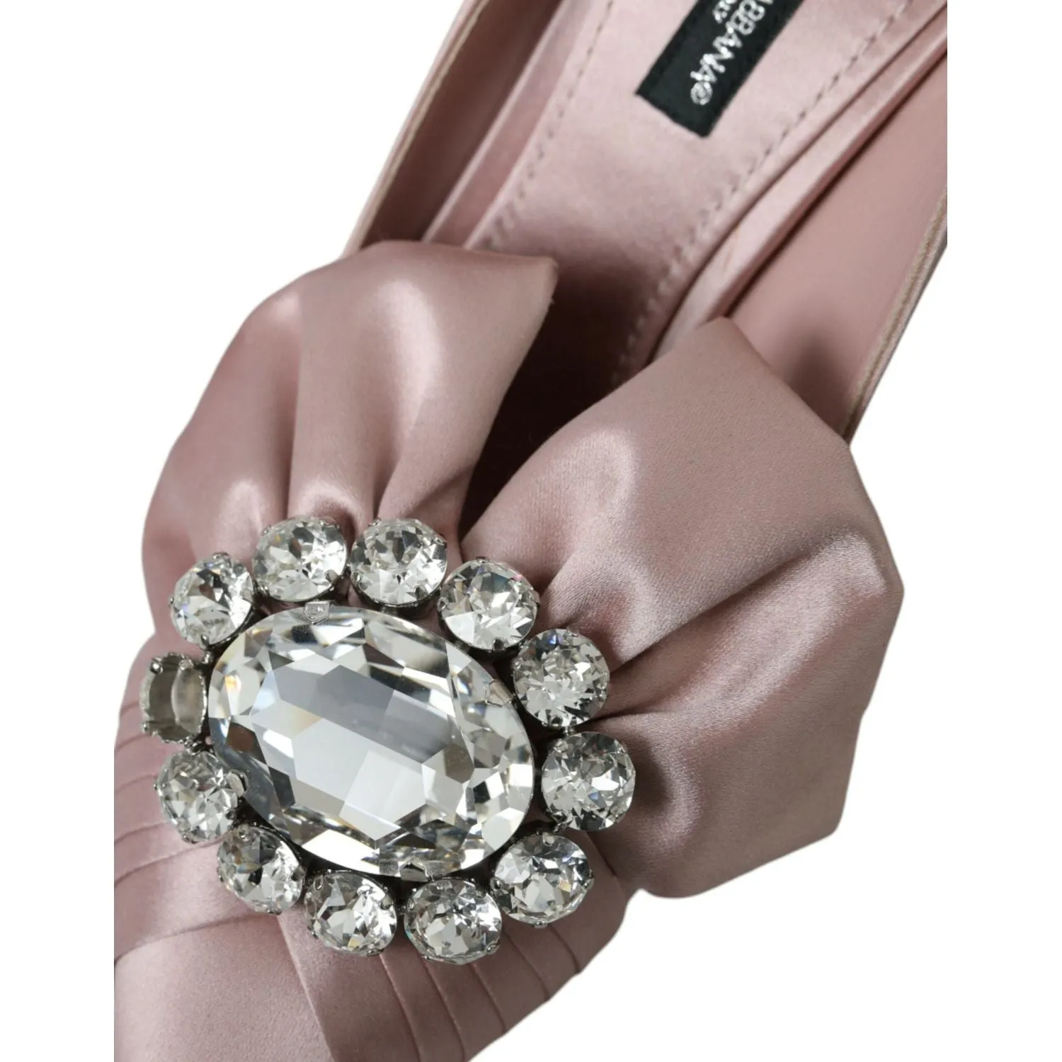 Dolce & Gabbana Pink Satin Crystal High Heels Pumps Shoes