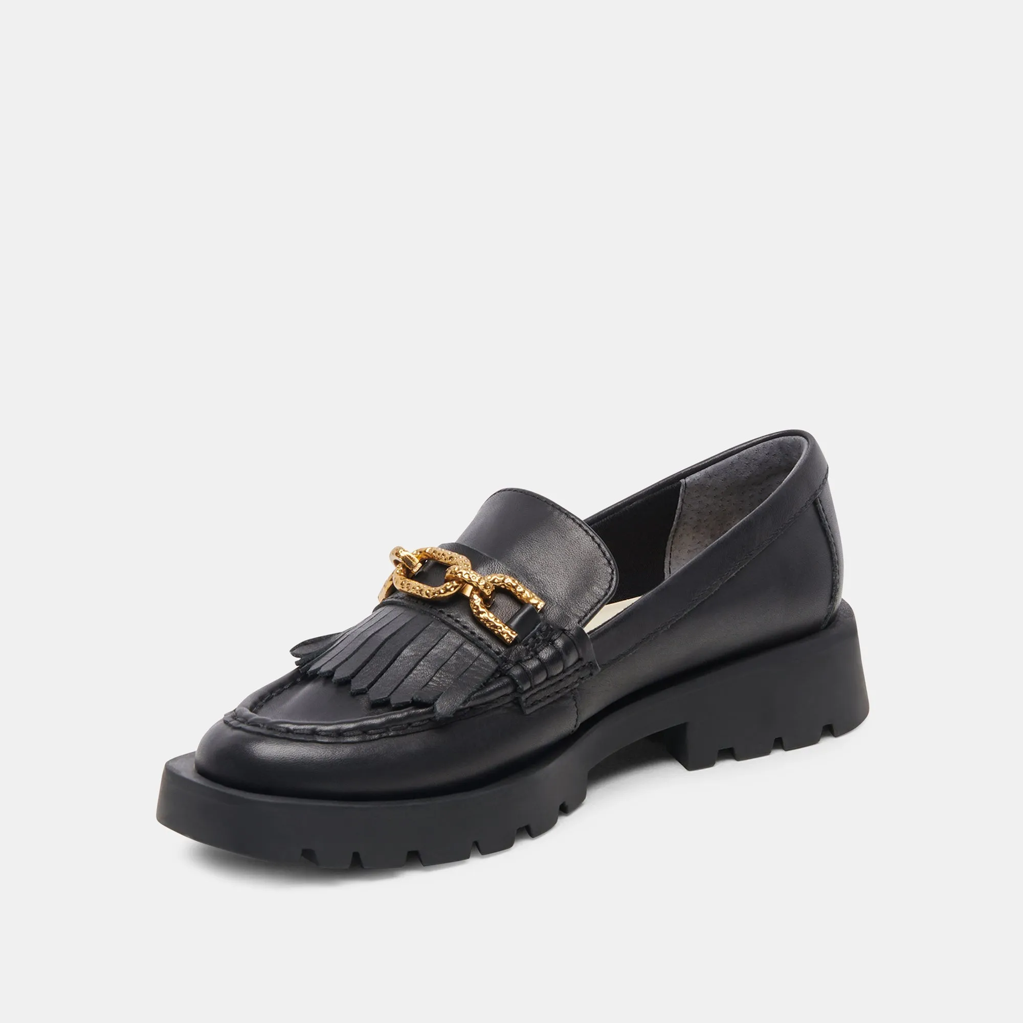 ERNA WIDE FLATS BLACK LEATHER