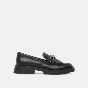 ERNA WIDE FLATS BLACK LEATHER