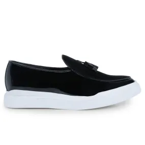 Essen Patent Black Tassel Classic Sneakers