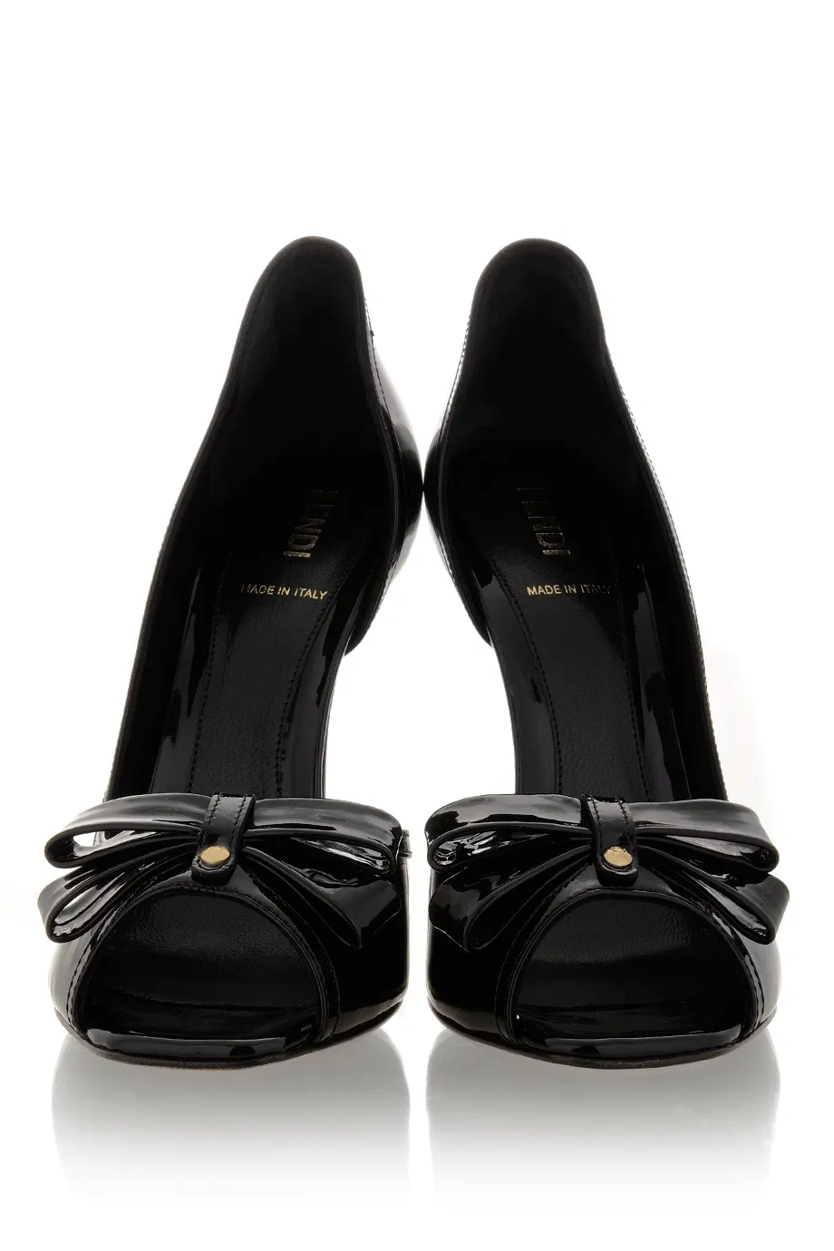 FENDI SPUNTATA Vernice Bow Peep Toe