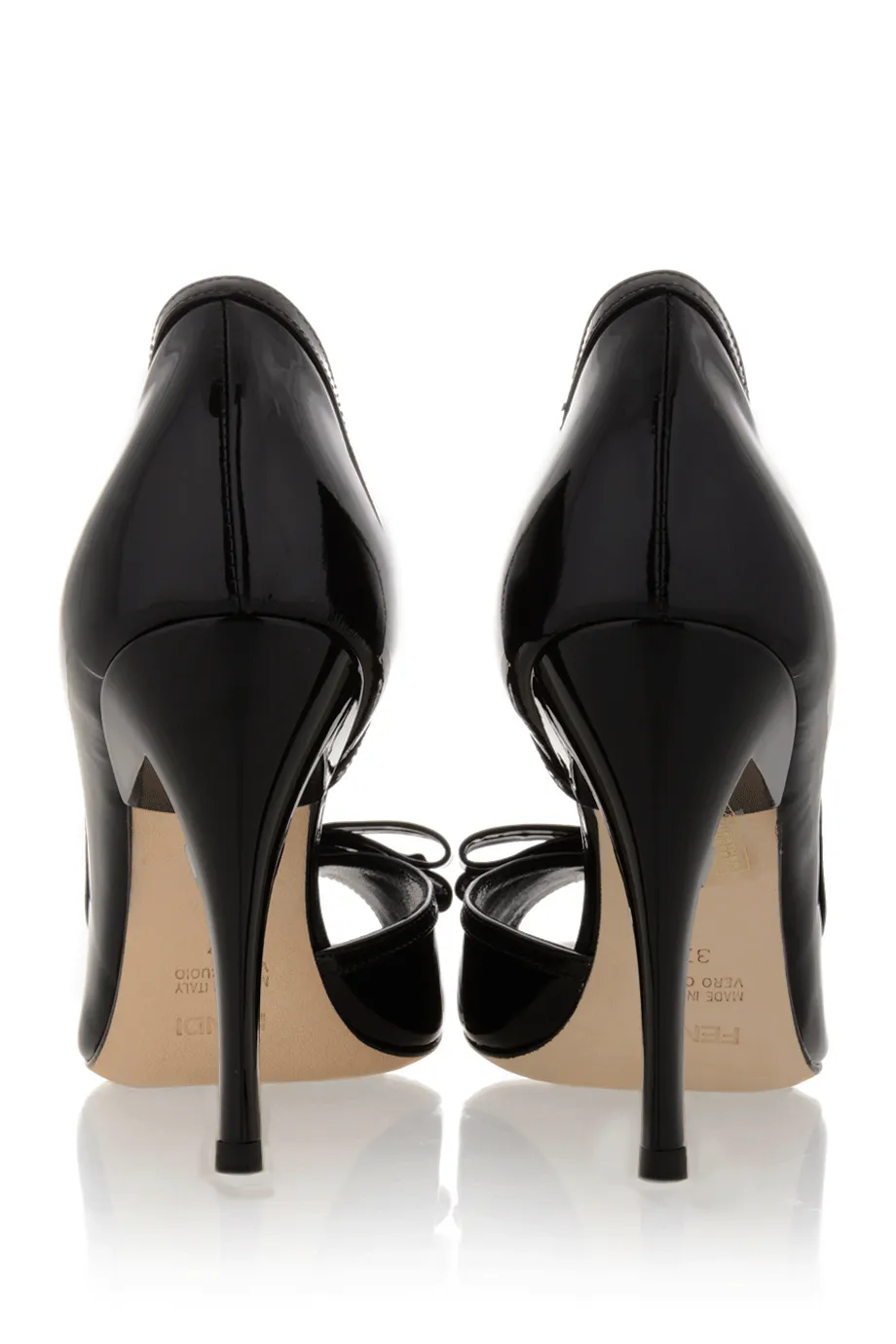 FENDI SPUNTATA Vernice Bow Peep Toe