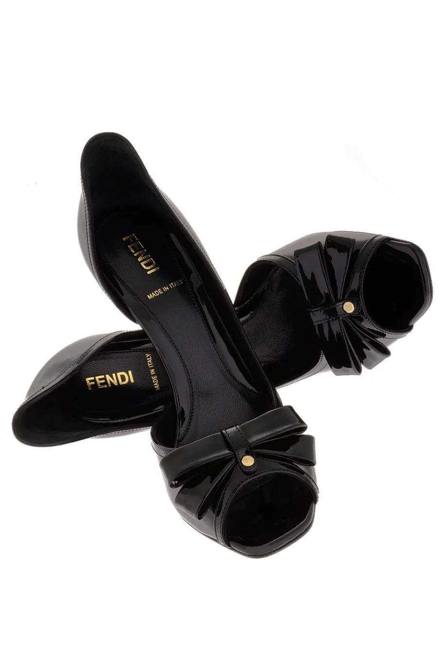 FENDI SPUNTATA Vernice Bow Peep Toe