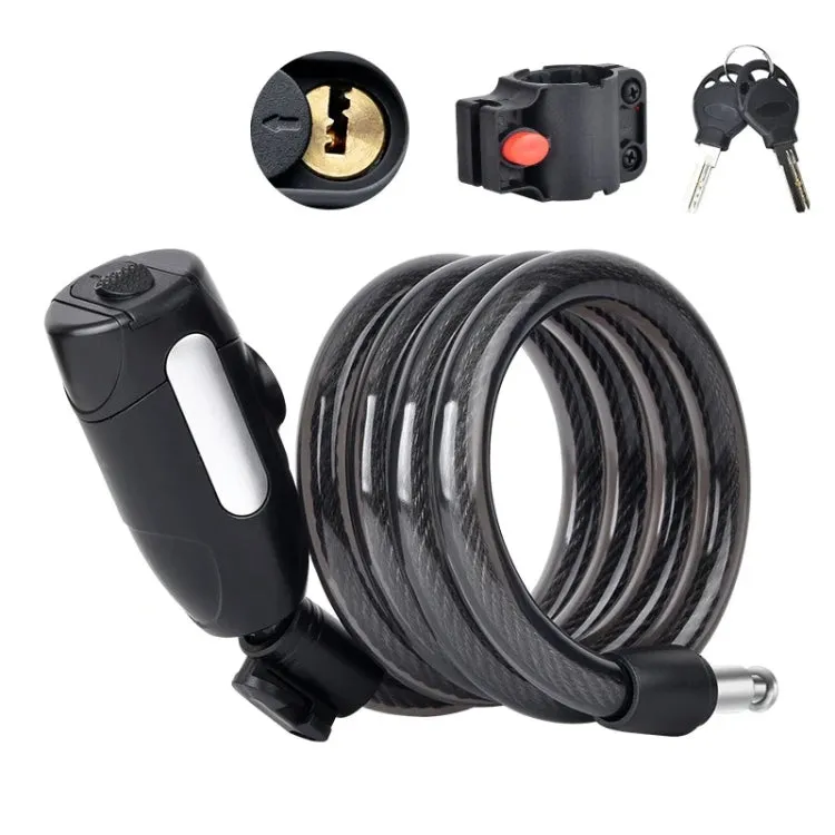 Fixed Portable Anti-theft Thickened Steel Wire Chain Bicycle Lock, Length: Bright Black 1.2m