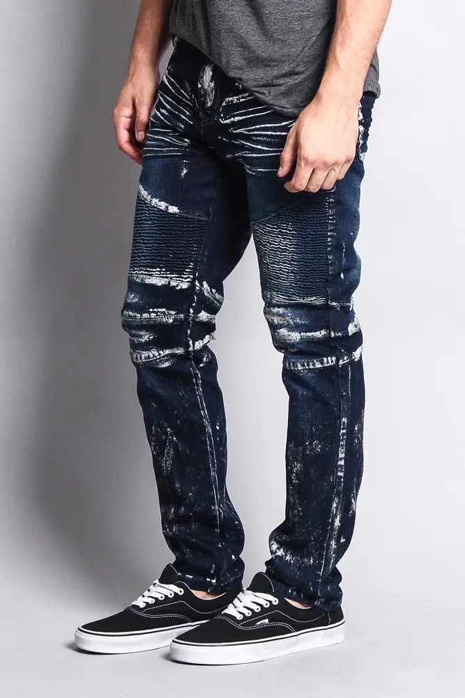 Foil Edge Biker Denim Jeans