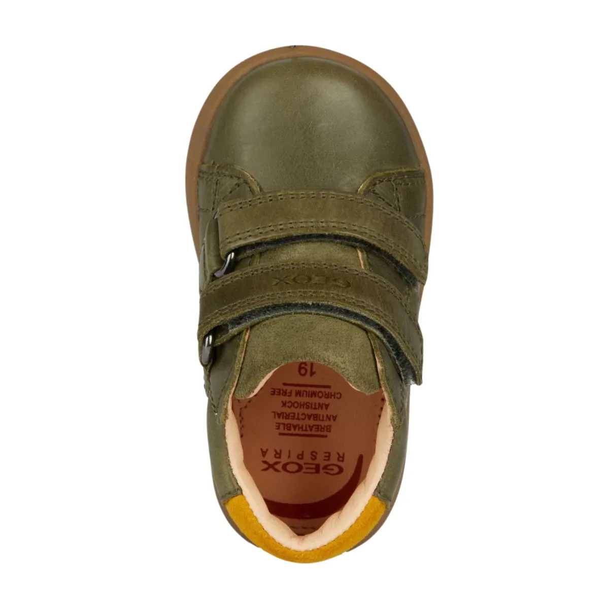 Geox Toddler's (Sizes 22-26) Biglia Dark Green/Ochre Yellow Leather