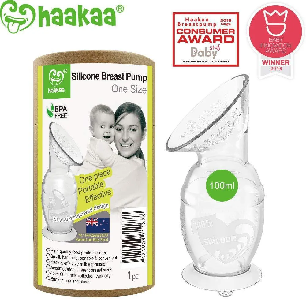 Haakaa Silicone Breast Pump With Suction Base 4 Oz 1 Pk