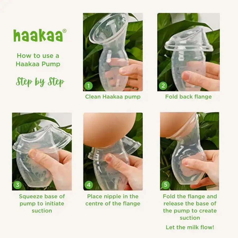 Haakaa Silicone Breast Pump with Suction Base & Silicone Cap 100ml