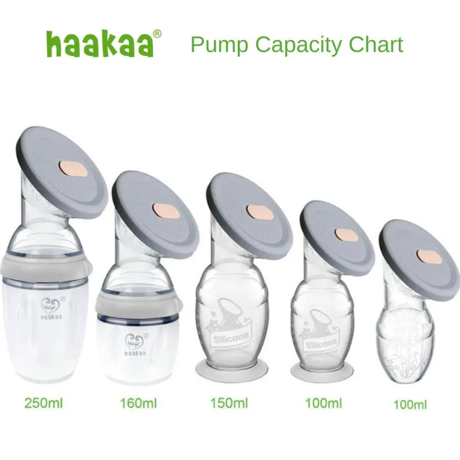 Haakaa Silicone Breast Pump with Suction Base & Silicone Cap 100ml