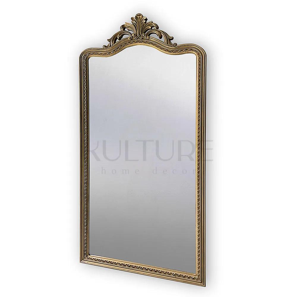 Hand Carved Mirror "Suksema" Antique Gold - 200 cm