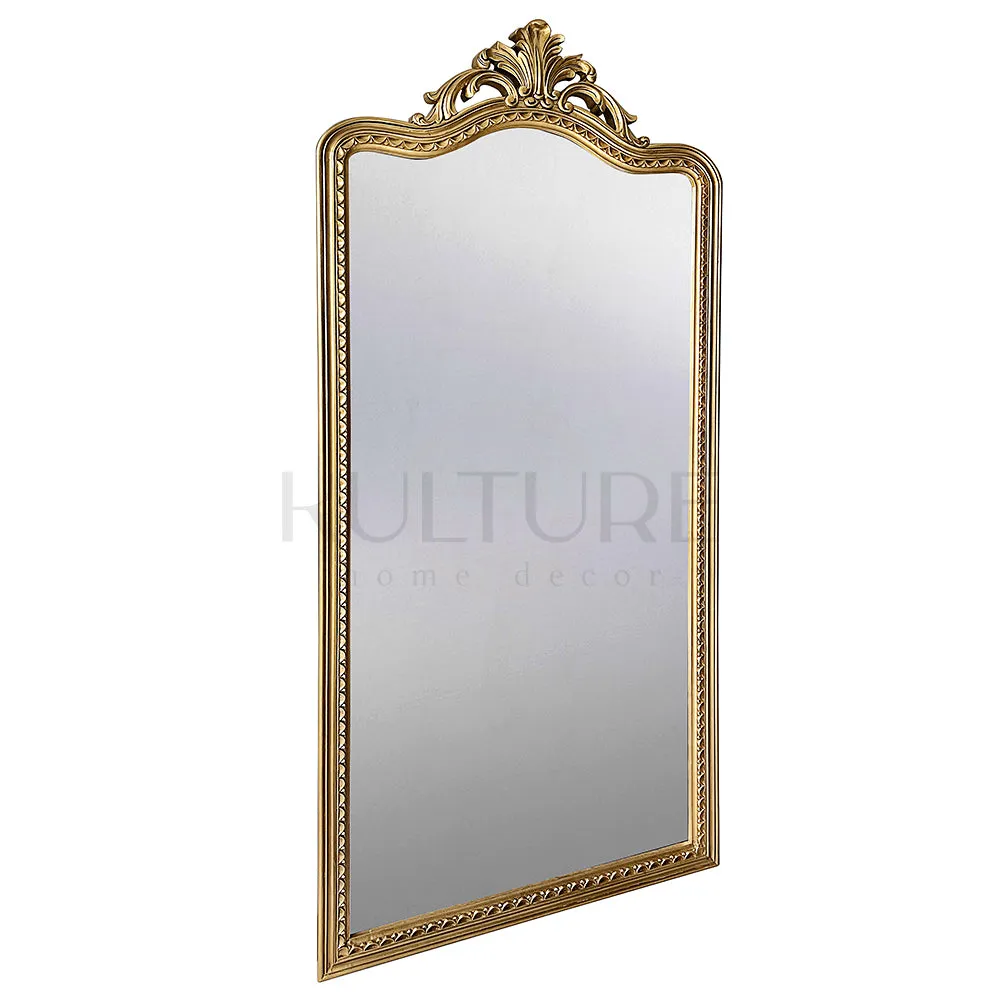 Hand Carved Mirror "Suksema" Antique Gold - 200 cm