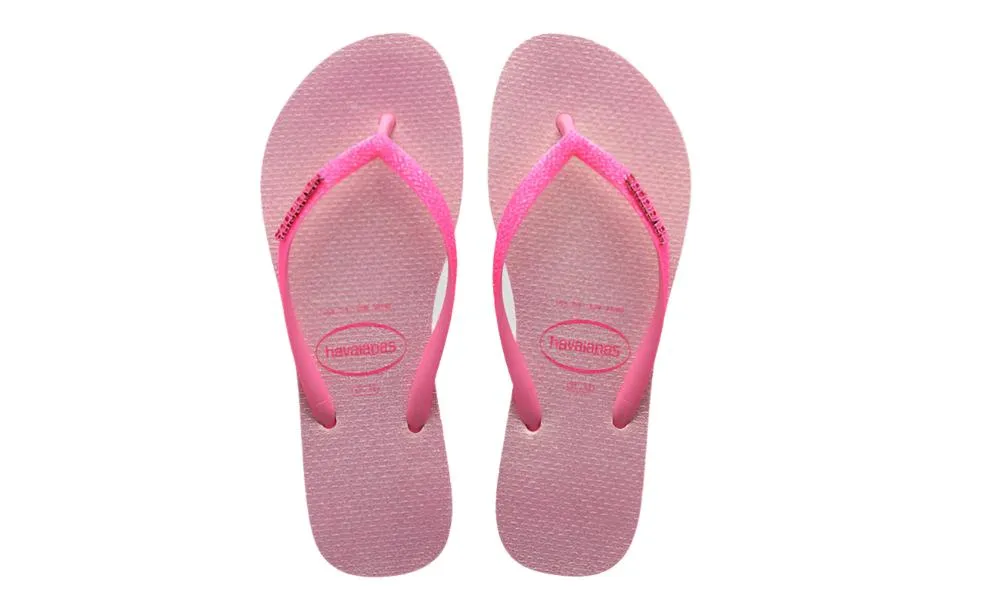 Havaianas Womens Slim Glitter Iridescent Pink Lemonade