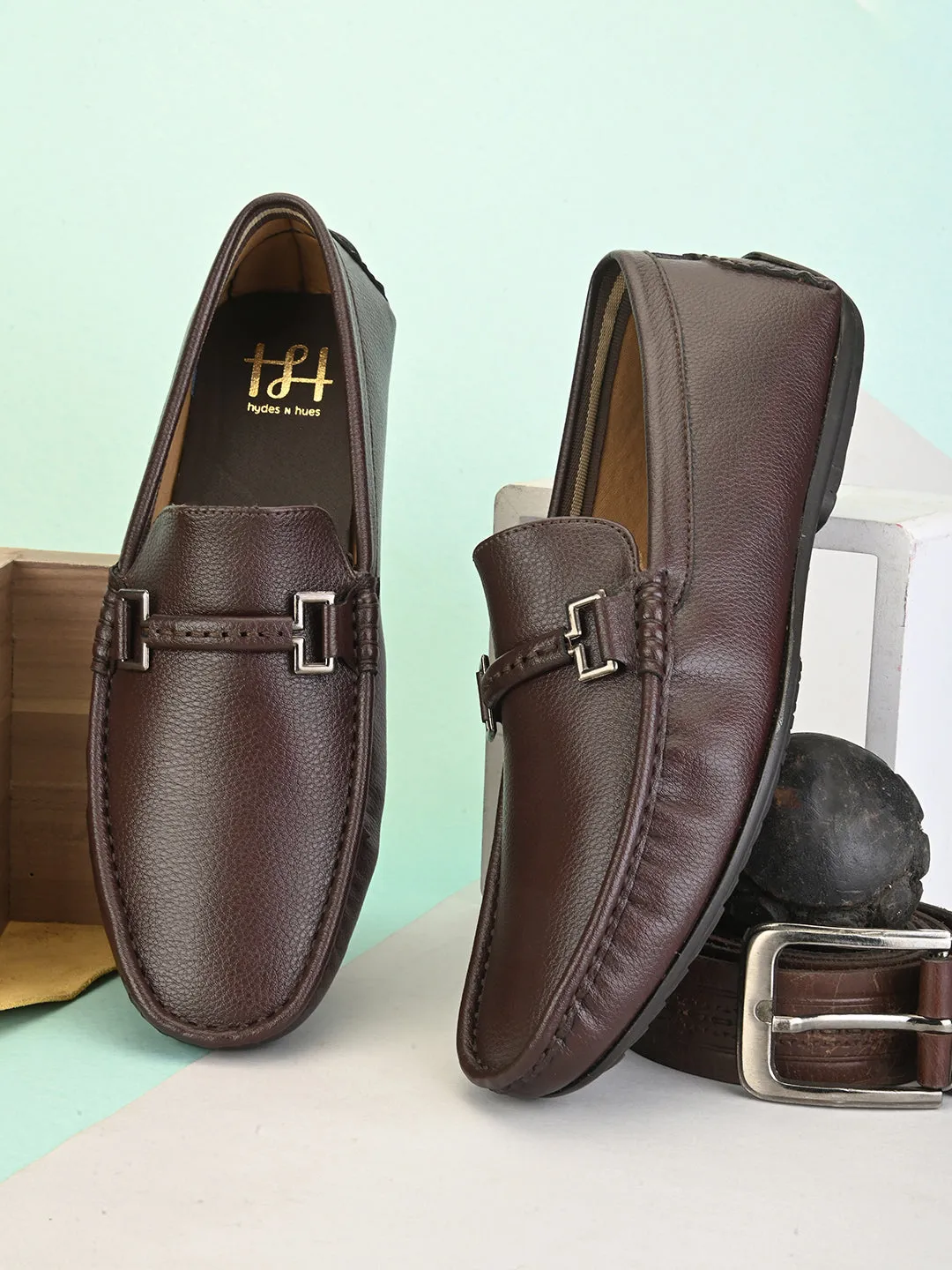 Hydes N Hues Brown Casual Loafers For Men