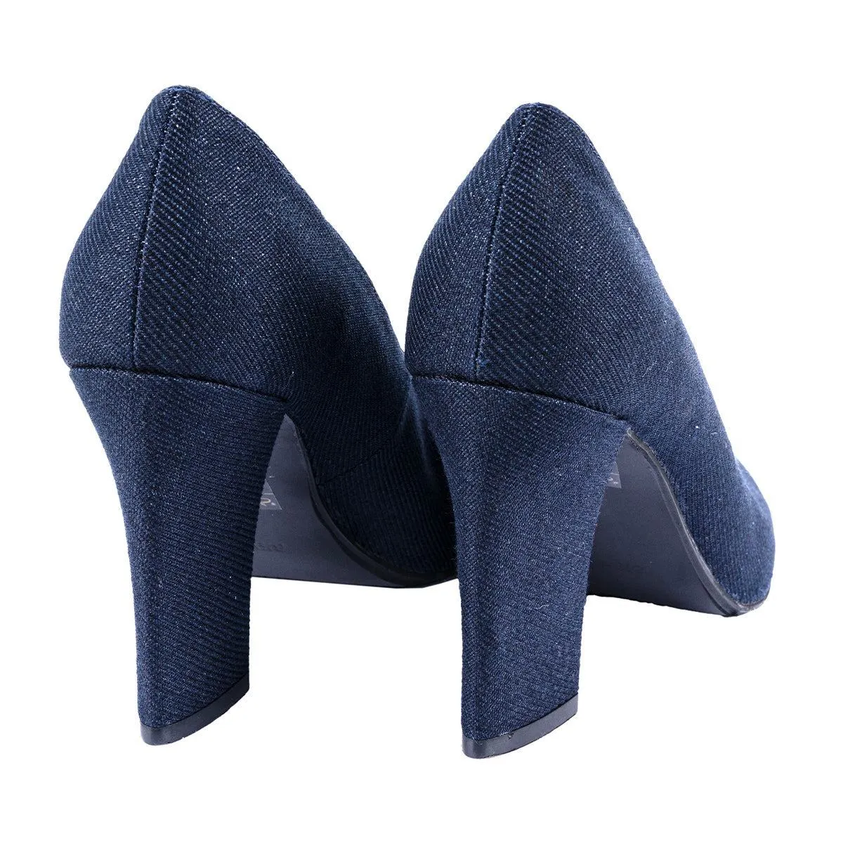 J. Renee Twill High-Heel Shoes Fabric Blue Colour For Women