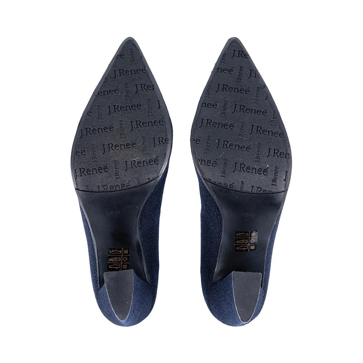 J. Renee Twill High-Heel Shoes Fabric Blue Colour For Women