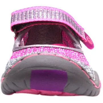 Jambu Girl's Sora Sparkle Knit Mesh Hook and Loop Water Ready Mary Jane Shoe Pink