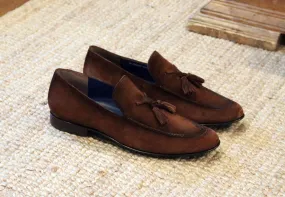 Jean Pierre Suede Tasseled Loafer Brown