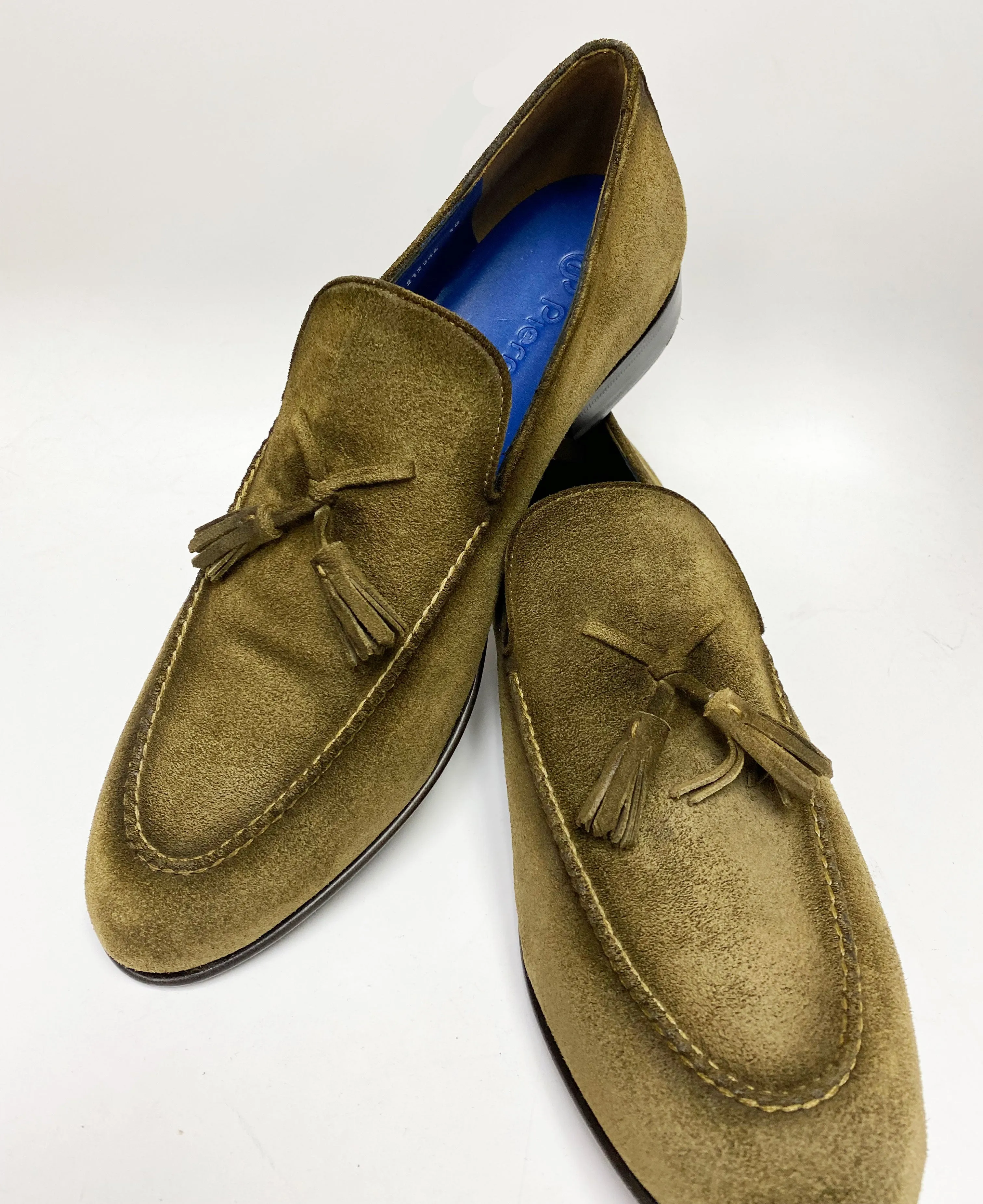 Jean Pierre Suede Tasseled Loafer Olive