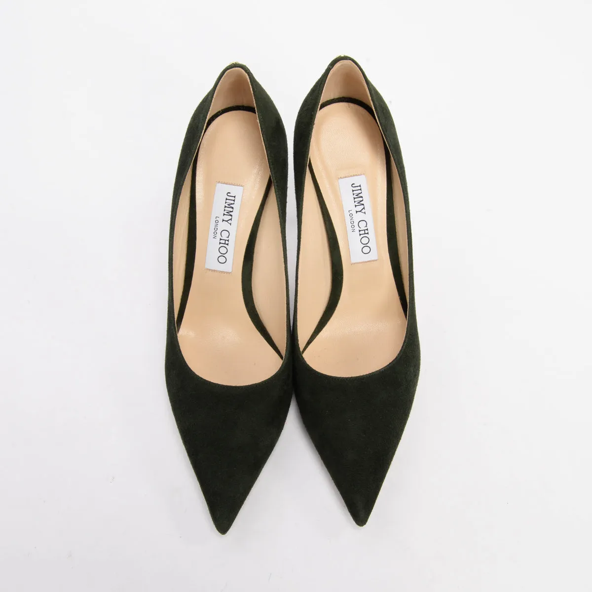 Jimmy Choo Dark Moss Suede Love Pumps 39.5