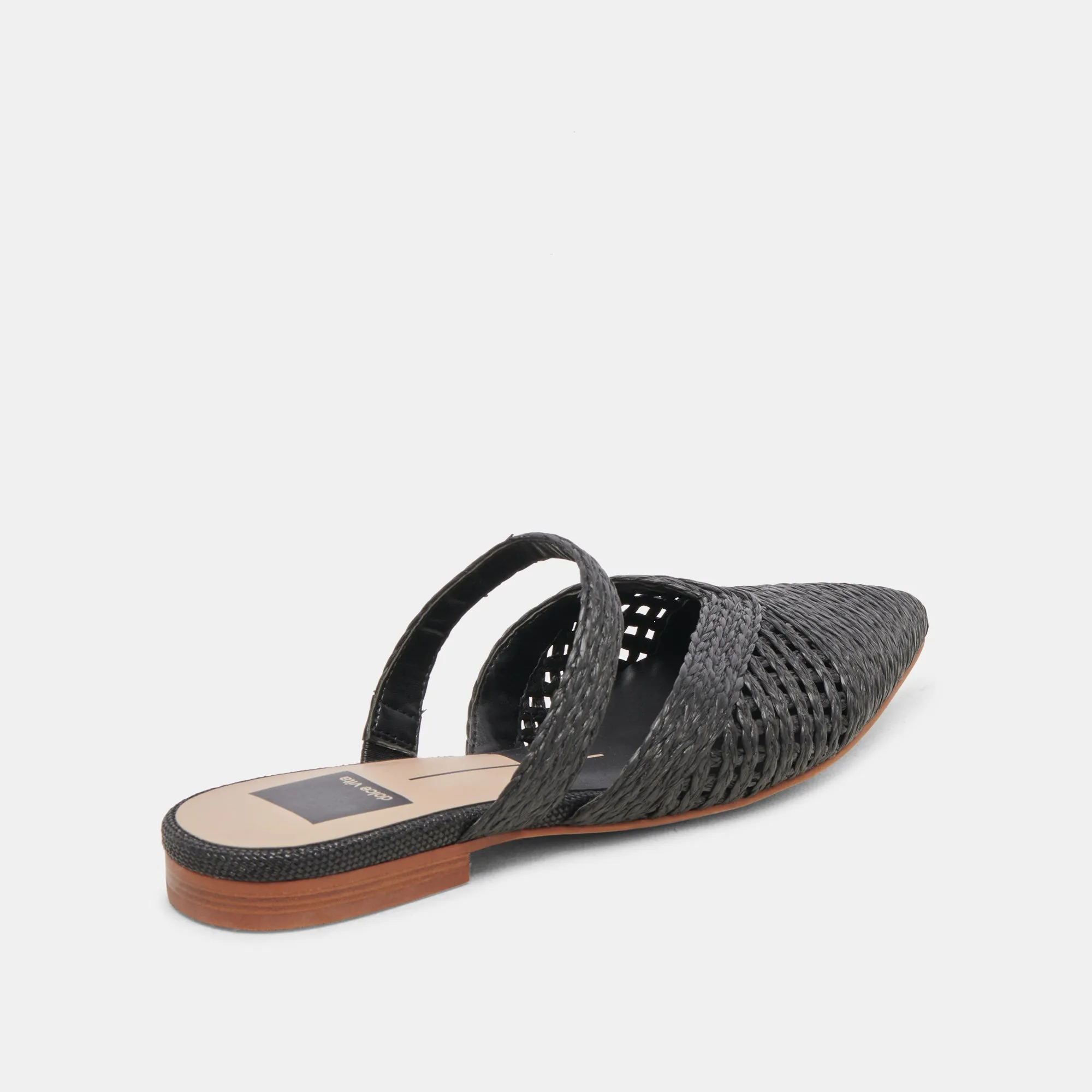 KALINE FLATS ONYX RAFFIA