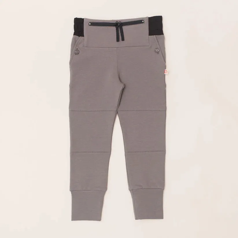 Kids Grey Sports Trousers for T1D Comfort - EU Handmade with Pockets