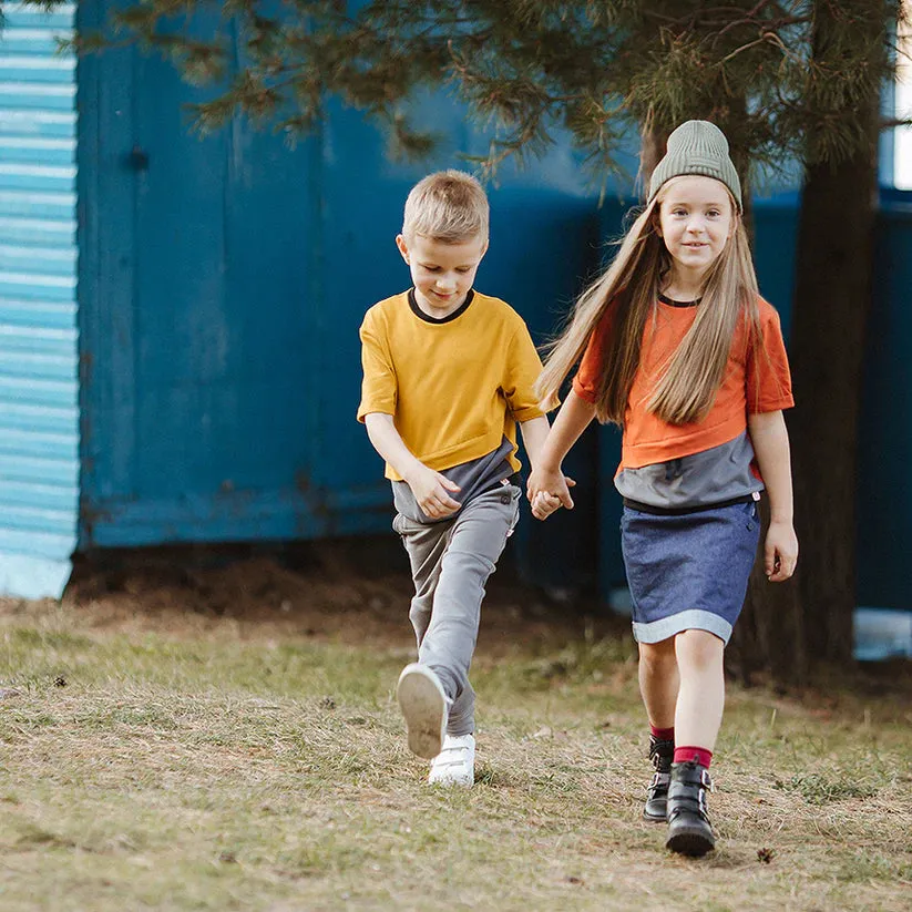 Kids Grey Sports Trousers for T1D Comfort - EU Handmade with Pockets