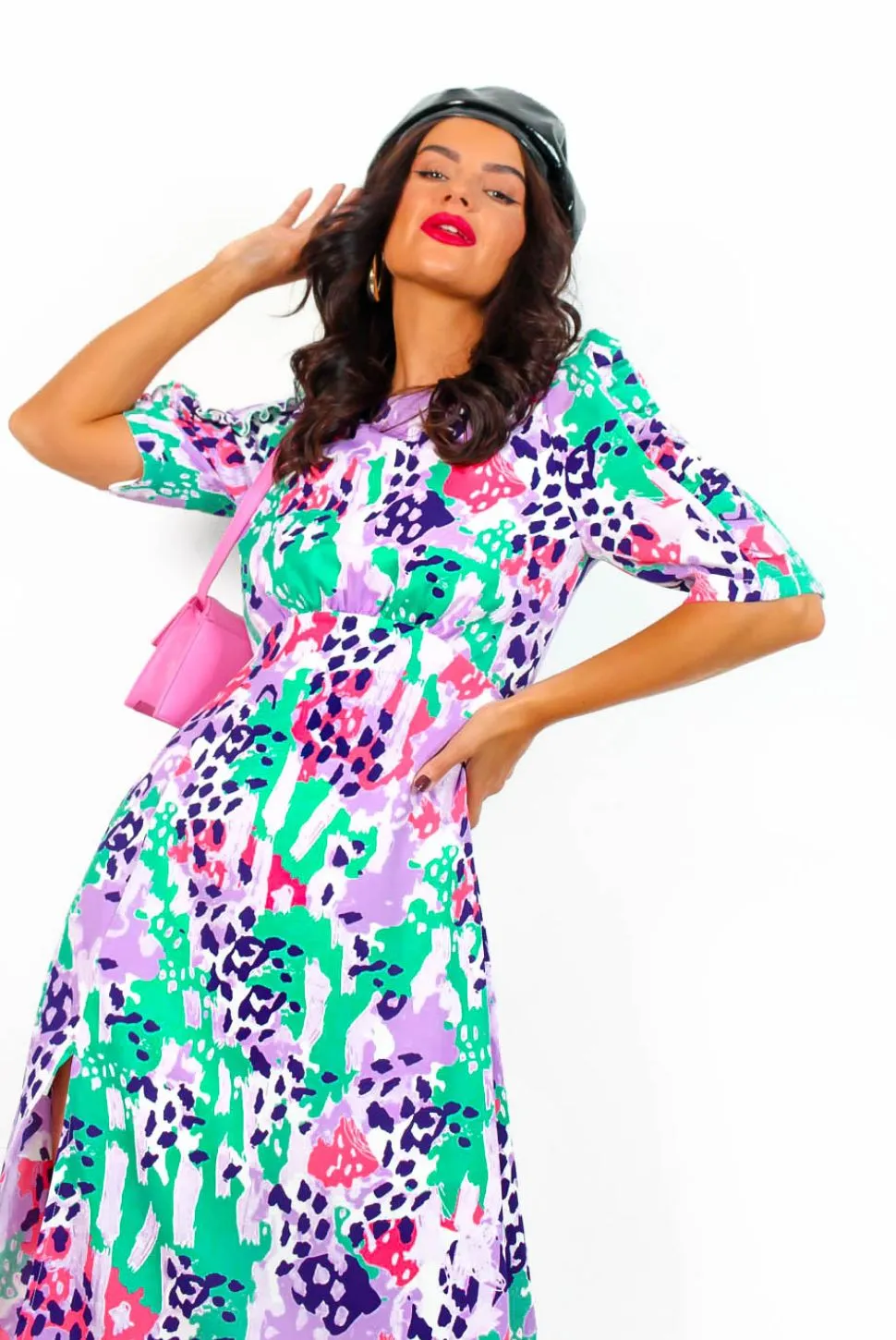 Law Of The Jungle - Lilac Animal Print Midi Dress