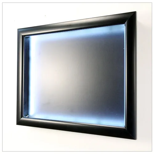 LED Lighted SwingFrame Designer SUPER WIDE-FACE Metal Framed, Swing Open, 7-Inch Deep Shadow Box Display Case in 25 Sizes