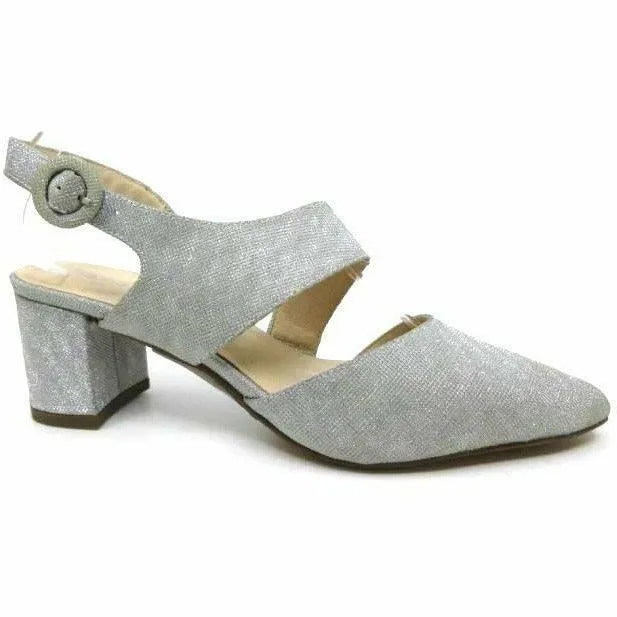 Leesa by Diana Ferrari - Silver Metalic Suede