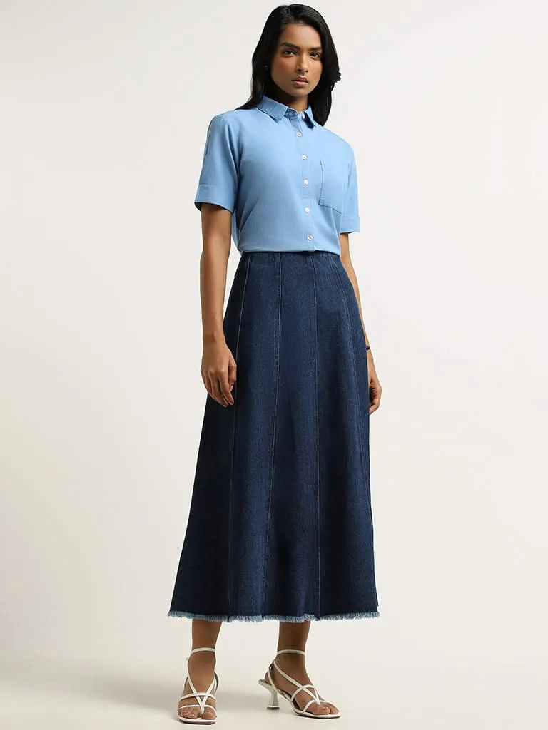 LOV Blue Denim Maxi Skirt