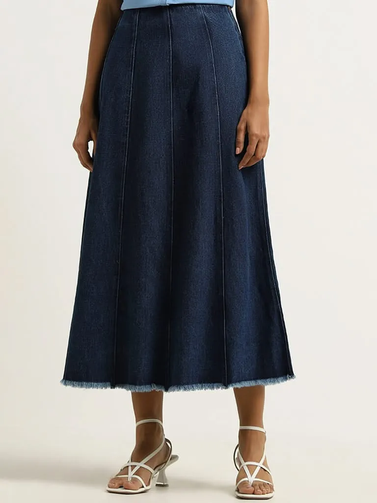 LOV Blue Denim Maxi Skirt