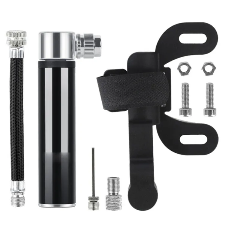 Manual Mini Portable Bicycle Aluminum Alloy Pump (Black)