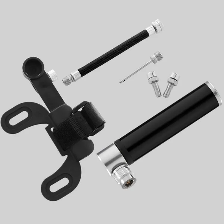 Manual Mini Portable Bicycle Aluminum Alloy Pump  Glue-free Tire Patch   Fish-shaped Tire Lever (Black)