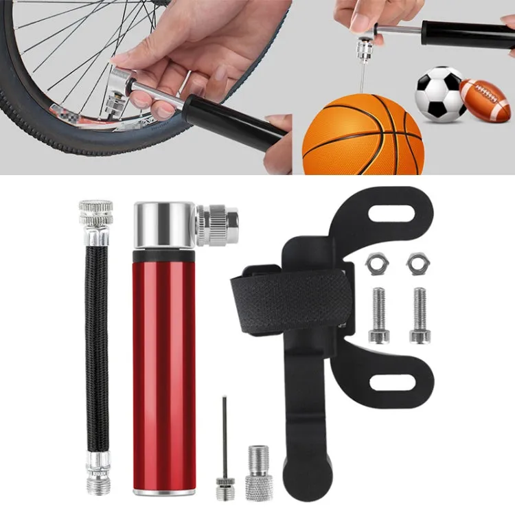 Manual Mini Portable Bicycle Aluminum Alloy Pump (Red)