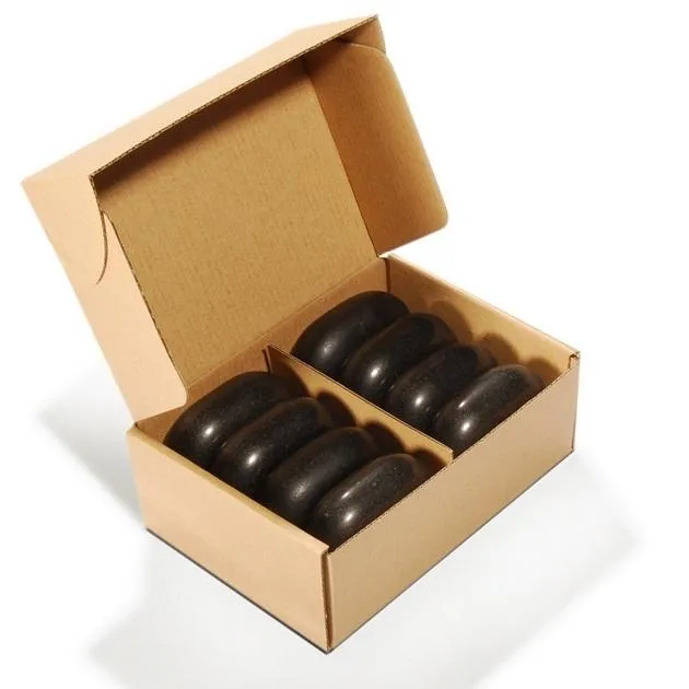 Master Massage Large Flat Ovular Basalt Hot Stone Massage 8 piece Pack 7.6 x 5.6 x 2.8cm Rock