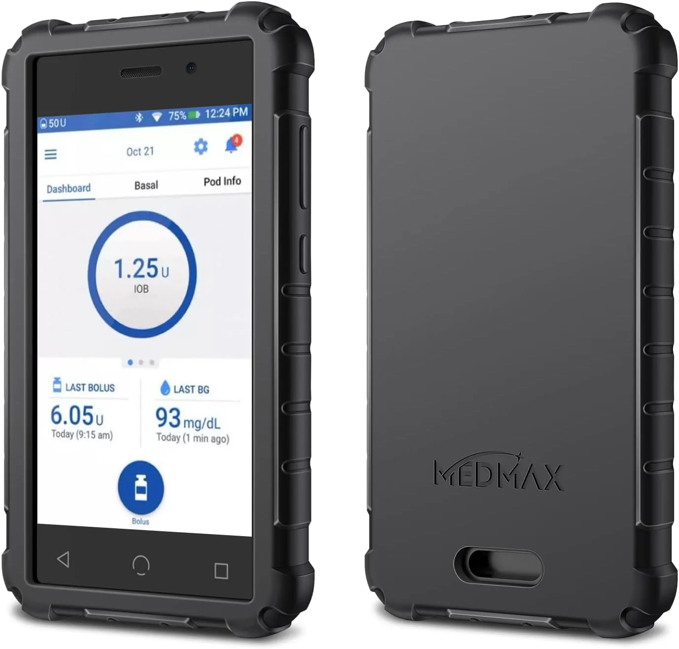 MEDMAX Omnipod Dash PDM Silicone Case: Durable, Non-Slip Protection