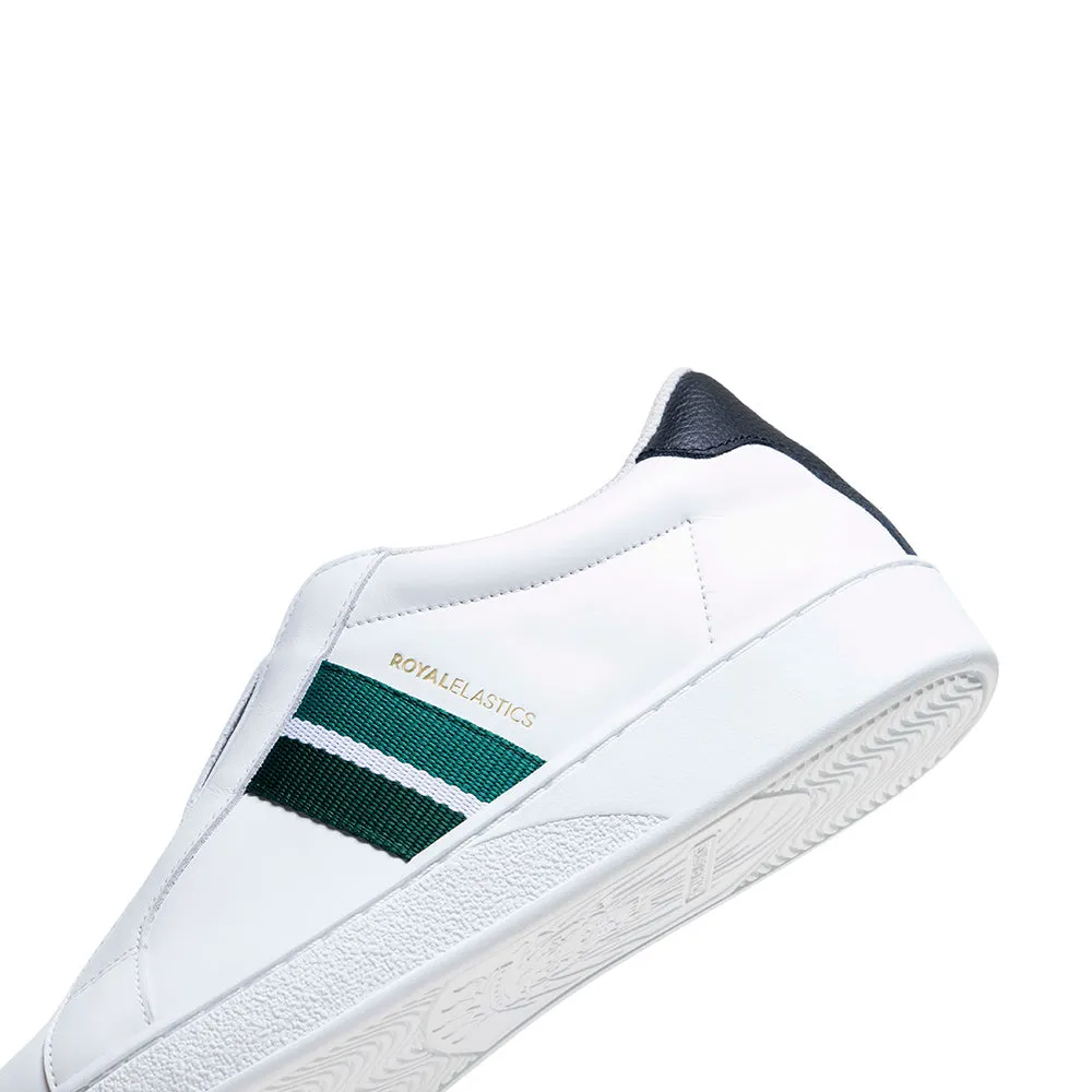 Men's Bishop White Green Black Leather Sneakers 01742-049