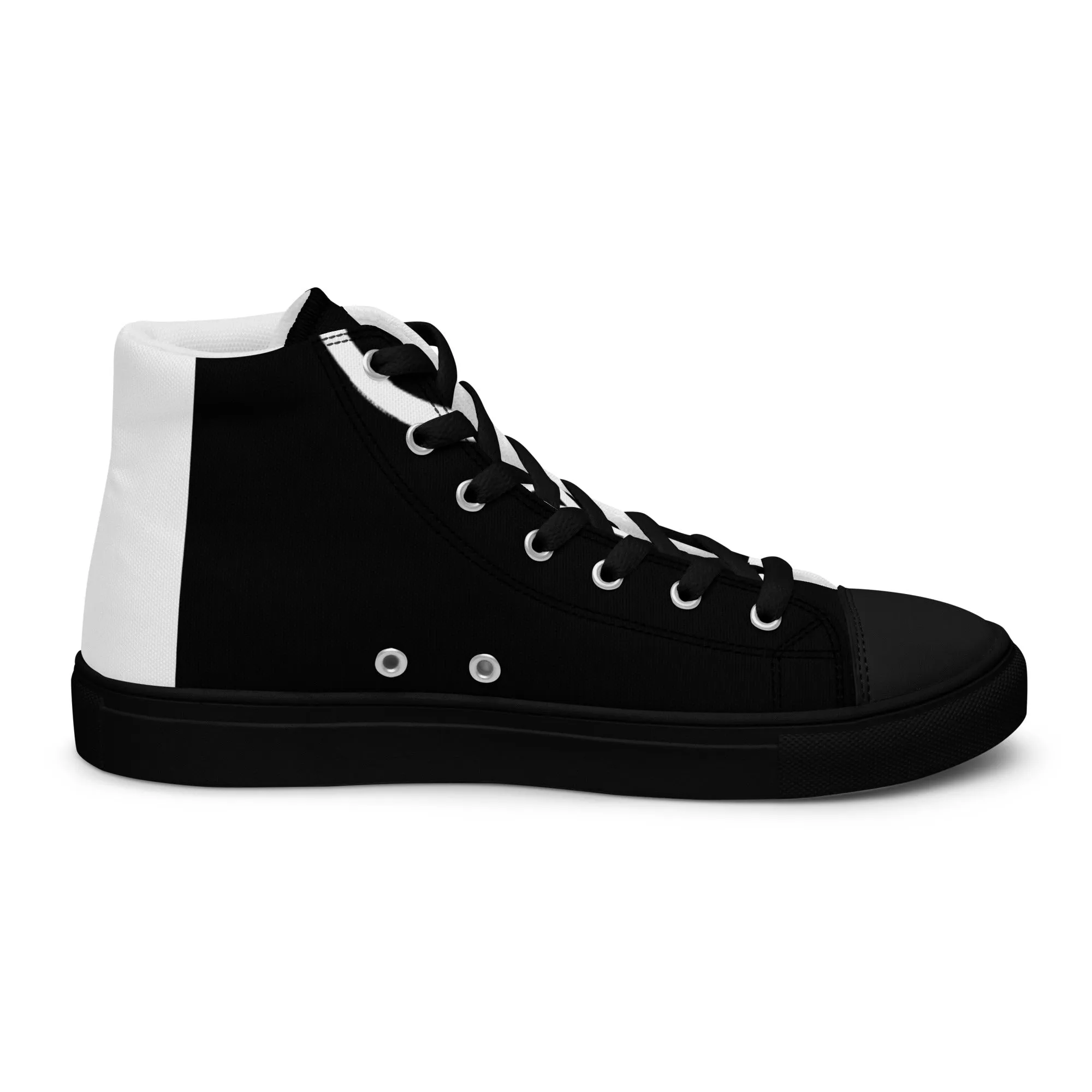 Men’s High Top Canvas Shoes Athletic Trainers Streetwear Apparel Ascension High Fashion Black Sun