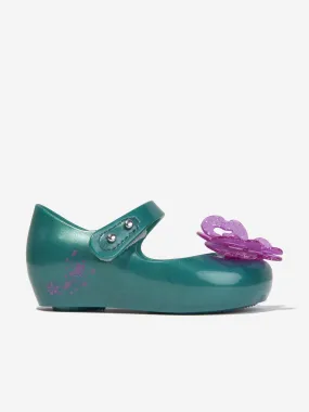 Mini Melissa Girls Disney Jelly Ballerinas in Green