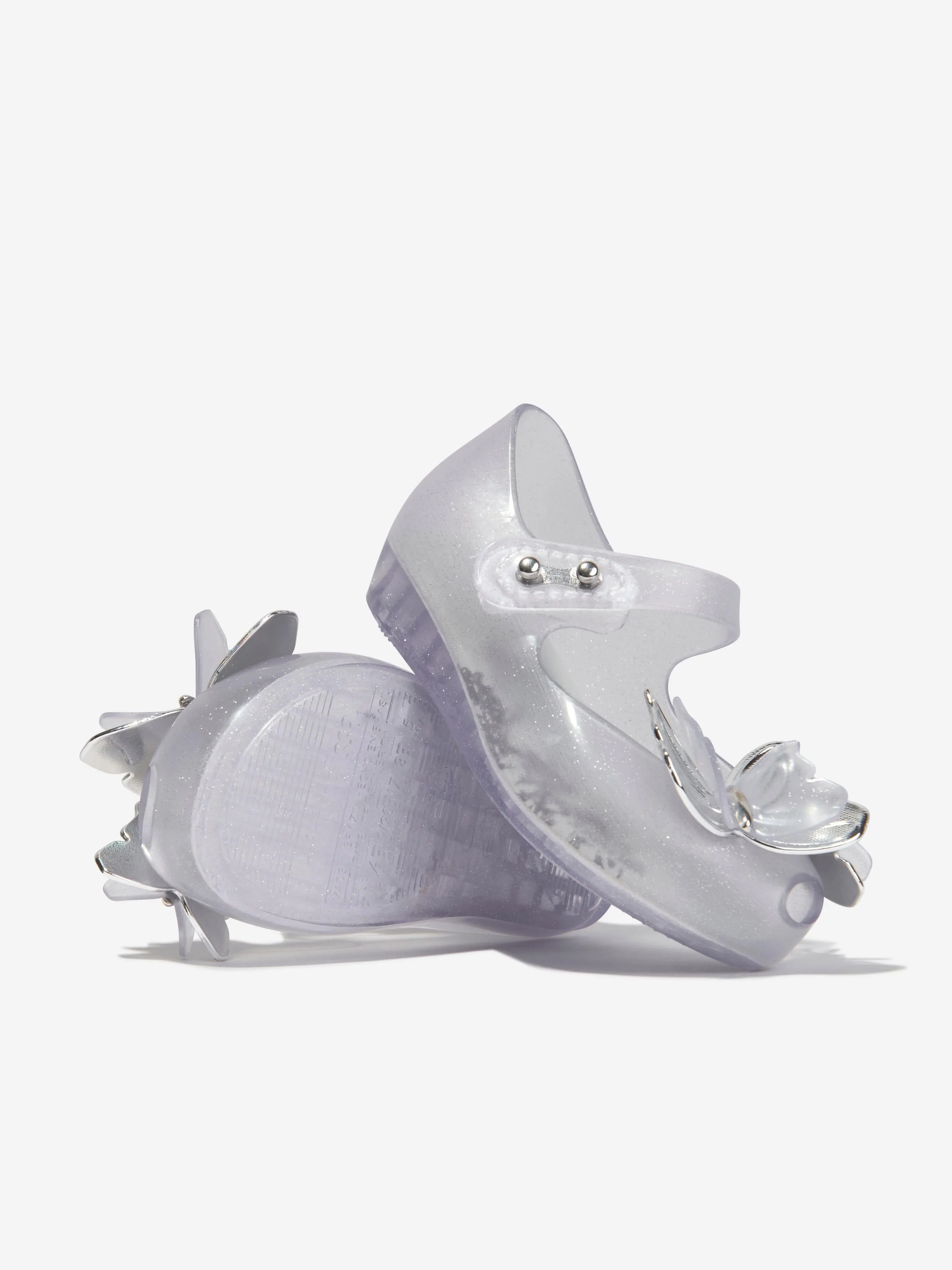 Mini Melissa Girls Mini Ultragirl Butterfly Jelly Ballerinas in White