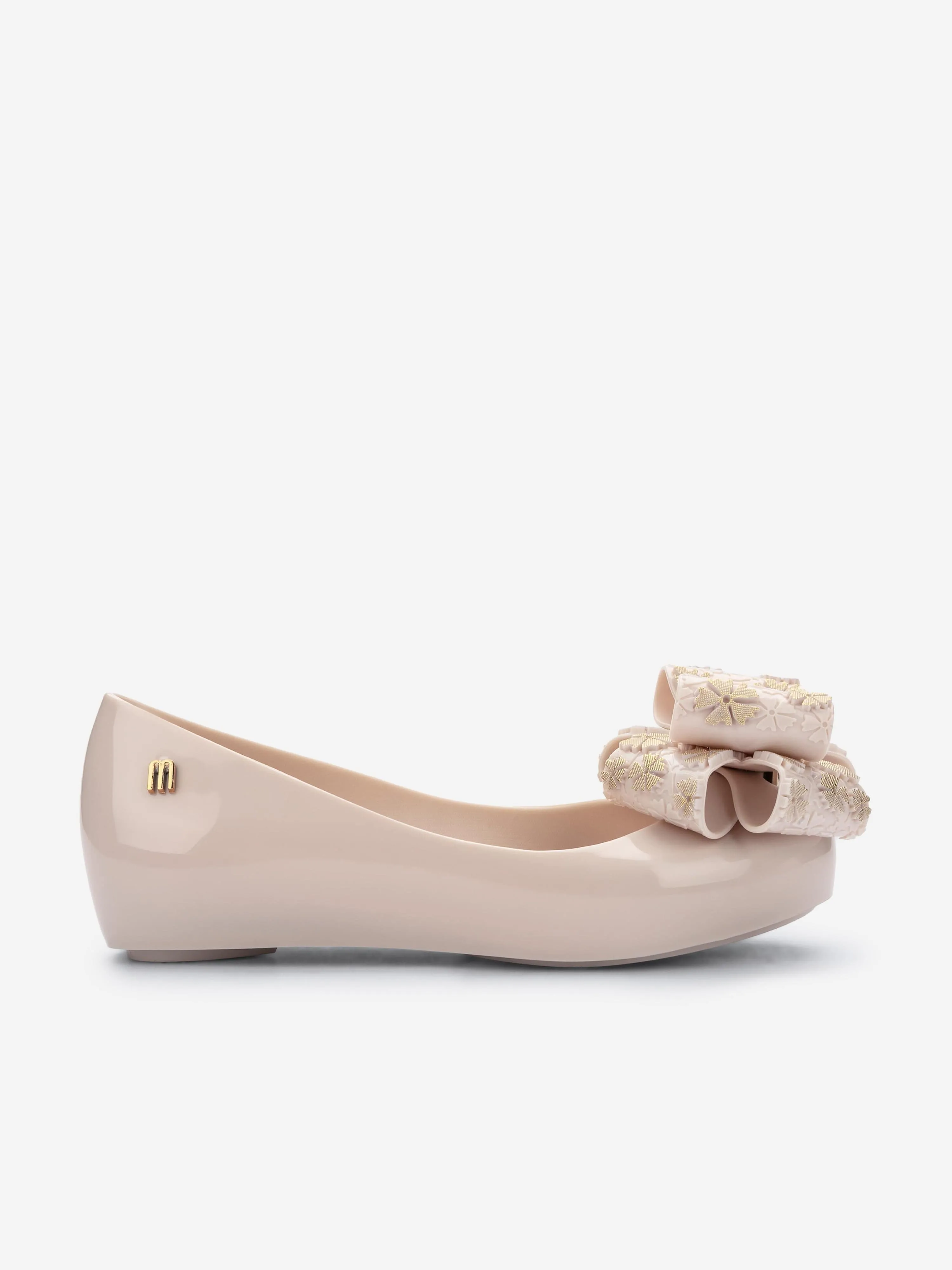 Mini Melissa Girls Ultragirl Sweet XI Ballerinas in Beige