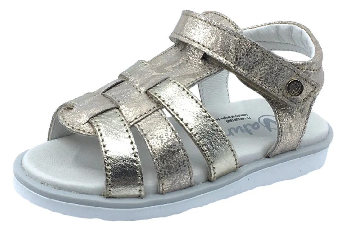 Naturino Girl's Bright Rasso Leather Sandals, Platino