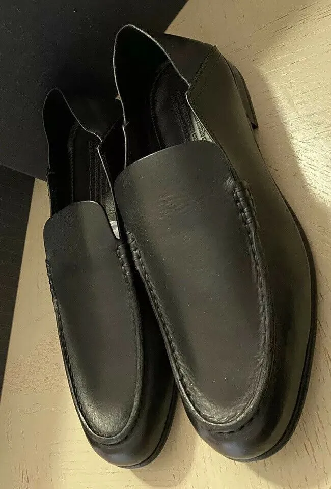 New $750 Ermenegildo Zegna Iconic Moccasin Leather Loafers Shoes Black 10.5 US