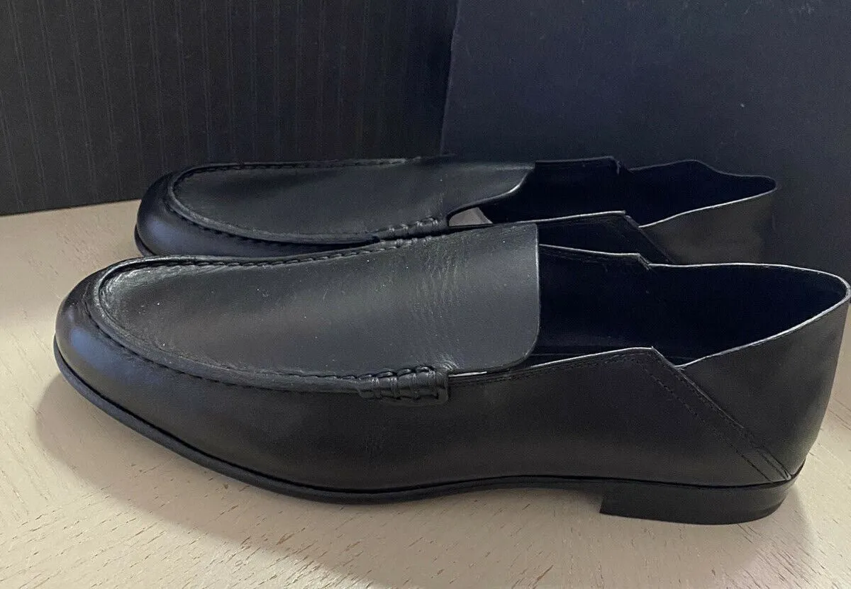 New $750 Ermenegildo Zegna Iconic Moccasin Leather Loafers Shoes Black 11 US