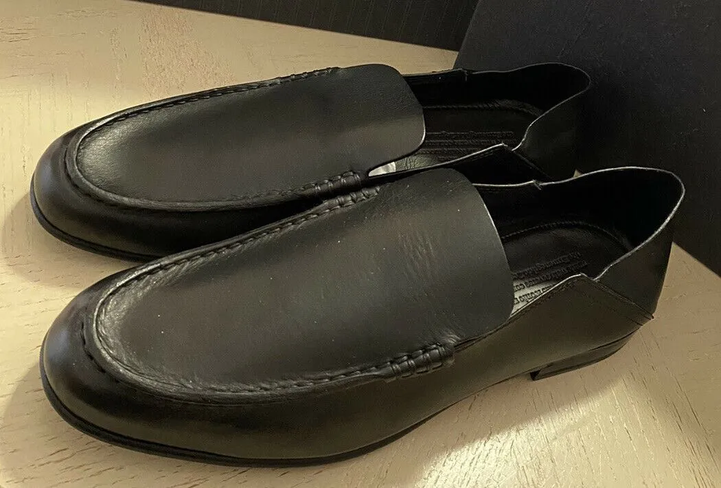 New $750 Ermenegildo Zegna Iconic Moccasin Leather Loafers Shoes Black 11 US